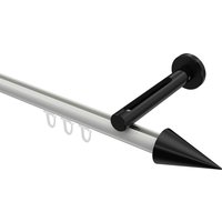 Gardinenstange mit Innenlauf Weiß / Schwarz, Aluminium / Metall 20 mm Ø Siteno Savio