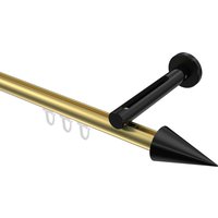 Gardinenstange mit Innenlauf Messing-Optik / Schwarz, Aluminium / Metall 20 mm Ø Siteno Savio