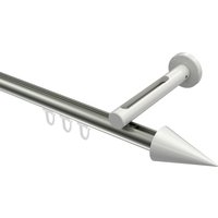 Innenlauf-Vorhangstange Edelstahl-Optik / Weiß, Aluminium / Metall 20 mm Ø Siteno Savio