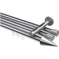 Innenlauf-Gardinenstange Chrom, Aluminium / Metall 20 mm Ø Siteno Savio, 3-läufig
