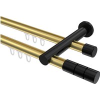 Innenlaufstange Messing-Optik / Schwarz, zweiläufig Aluminium / Metall 20 mm Ø Platon Elanto