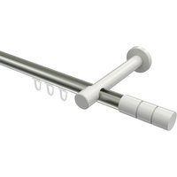 Innenlauf-Gardinenstangen Edelstahl-Optik / Weiß, Aluminium / Metall 20 mm Ø Prestige Elanto