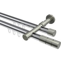 Innenlaufstange Chrom / Edelstahl-Optik, zweiläufig Aluminium / Metall 20 mm Ø Prestige Elanto