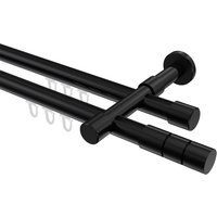 Innenlauf-Vorhangstangen Schwarz, Metall 20 mm Ø Prestige Elanto, 2-läufig