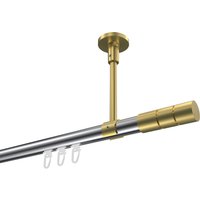 Innenlauf-Vorhangstange (Deckenmontage) Chrom / Messing-Optik, Aluminium / Metall 20 mm Ø Sonette Elanto