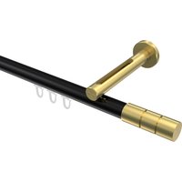 Innenlauf-Vorhangstange Schwarz / Messing-Optik, Aluminium / Metall 20 mm Ø Siteno Elanto