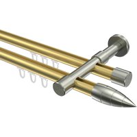 Innenlaufstange Messing-Optik / Edelstahl-Optik 20 mm Ø Prestige Samanto, 2-läufig