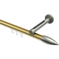 Vorhangstange mit Innenlauf Messing-Optik / Edelstahl-Opti, Aluminium / Metall 20 mm Ø Siteno Samanto