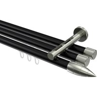 Innenlaufstange Schwarz / Edelstahl-Optik, Aluminium / Metall 20 mm Ø Siteno Samanto, dreiläufig