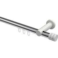 Innenlauf-Gardinenstange Chrom / Weiß, Aluminium / Metall 20 mm Ø Platon Estana