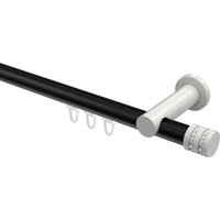 Innenlauf-Vorhangstange Schwarz / Weiß, Aluminium / Metall 20 mm Ø Platon Estana