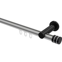 Innenlauf-Gardinenstangen Silbergrau / Schwarz, Aluminium / Metall 20 mm Ø Platon Estana