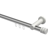 Innenlauf-Gardinenstangen Silbergrau / Weiß, Aluminium / Metall 20 mm Ø Platon Estana