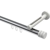 Gardinenstange mit Innenlauf Chrom / Weiß, Aluminium / Metall 20 mm Ø Siteno Estana