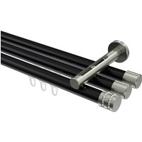 Innenlaufstange Schwarz / Edelstahl-Optik, Aluminium / Metall 20 mm Ø Siteno Estana, dreiläufig