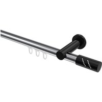 Innenlauf-Gardinenstange Chrom / Schwarz, Aluminium / Metall 20 mm Ø Platon Zoena