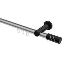 Innenlauf-Gardinenstange Silbergrau / Schwarz, Aluminium / Metall 20 mm Ø Platon Zoena
