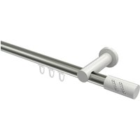 Innenlauf-Vorhangstangen Edelstahl-Optik / Weiß, Aluminium / Metall 20 mm Ø Platon Zoena