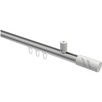 Gardinenstange mit Innenlauf (Deckenanbringung) Silbergrau / Weiß, Aluminium / Metall 20 mm Ø Sonius Zoena