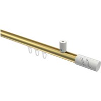 Innenlauf-Gardinenstange (Deckenanbringung) Messing-Optik / Weiß, Aluminium / Metall 20 mm Ø Sonius Zoena