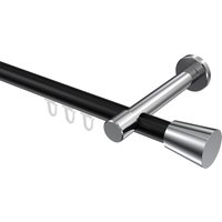 Innenlauf-Gardinenstangen Schwarz / Chrom, Aluminium / Metall 20 mm Ø Prestige Sitra
