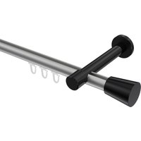 Innenlauf-Vorhangstangen Silbergrau / Schwarz, Aluminium / Metall 20 mm Ø Prestige Sitra