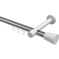 Innenlauf-Gardinenstange Edelstahl-Optik / Weiß, Aluminium / Metall 20 mm Ø Prestige Sitra