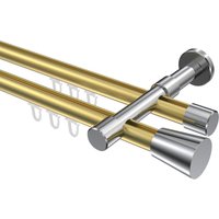 Innenlaufstange Messing-Optik / Chrom, zweiläufig Aluminium / Metall 20 mm Ø Prestige Sitra