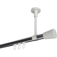 Vorhangstange mit Innenlauf (Deckenanbringung) Chrom / Weiß, Aluminium / Metall 20 mm Ø Sonette Sitra