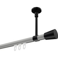 Vorhangstange mit Innenlauf (Deckenanbringung) Weiß / Schwarz, Aluminium / Metall 20 mm Ø Sonette Sitra