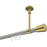 Innenlauf-Gardinenstange (Deckenmontage) Weiß / Messing-Optik, Aluminium / Metall 20 mm Ø Sonette Sitra
