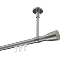 Innenlaufstange (Deckenanbringung) Silbergrau / Edelstahl-Optik, Aluminium / Metall 20 mm Ø Sonette Sitra