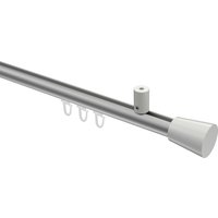 Gardinenstange mit Innenlauf (Deckenbefestigung) Silbergrau / Weiß, Aluminium / Metall 20 mm Ø Sonius Sitra