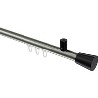 Gardinenstange mit Innenlauf (Deckenmontage) Edelstahl-Optik / Schwarz, Aluminium / Metall 20 mm Ø Sonius Sitra