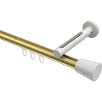 Innenlauf-Gardinenstange Messing-Optik / Weiß, Aluminium / Metall 20 mm Ø Siteno Sitra