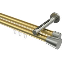 Innenlaufstange Messing-Optik / Edelstahl-Optik, Aluminium / Metall 20 mm Ø Siteno Sitra, 2-läufig