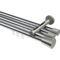 Innenlaufstange Chrom / Edelstahl-Optik, Aluminium / Metall 20 mm Ø Siteno Sitra, 3-läufig