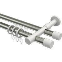 Rundrohr-Innenlaufstangen Edelstahl-Optik / Weiß, Aluminium / Metall 20 mm Ø Prestige Santo