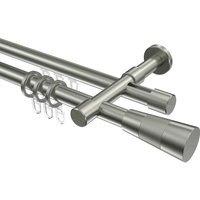Rundrohr-Innenlauf Gardinenstangen Edelstahl-Optik 20 mm Ø Prestige Tanara, zweiläufig