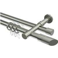 Rundrohr-Innenlauf Vorhangstange Edelstahl-Optik 20 mm Ø Prestige Verano, 2-läufig