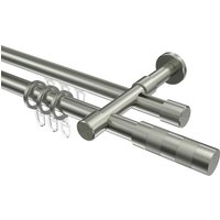 Rundrohr-Innenlauf Gardinenstangen Edelstahl-Optik 20 mm Ø Prestige Mavell, zweiläufig