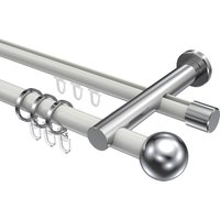 Rundrohr-Innenlauf-Gardinenstange Weiß / Chrom, Aluminium / Metall 20 mm Ø Platon Luino