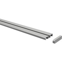 Gardinenschiene / Vorhangschiene 1-/2-läufig Aluminium Slimline Silber