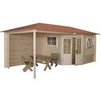 Blockbohlenhaus Gartenhaus Wembley Walmdach 500x250cm – 12.5 qm Wandstärke: 28 mm Blockbohlenhaus Gartenhaus Wembley Walmdach 500x250cm – 12.5 qm Wandstärke: 28 mm