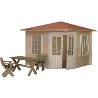 5 Eck Gartenhaus Mansfield 3x3m – 9 qm Wandstärke: 28 mm 5 Eck Gartenhaus Mansfield 3x3m – 9 qm Wandstärke: 28 mm