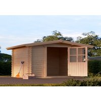 Gartenhaus Cube mit Holzboden 2x2m – 4 qm Wandstärke: 28 mm Gartenhaus Cube mit Holzboden 2x2m – 4 qm Wandstärke: 28 mm