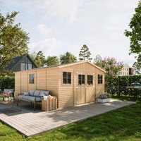 Gerätehaus Gartenhaus Kiefernholz (239 x 144 x 198 cm) Wandstärke: 20 mm Gerätehaus Gartenhaus Kiefernholz (239 x 144 x 198 cm) Wandstärke: 20 mm