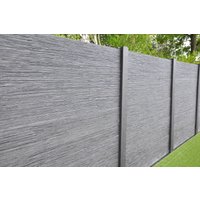 Betonzaun Linestone grau doppelseitig 200x200cm Betonzaun Linestone grau doppelseitig 200x200cm