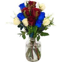 12 Red, White and Blue Roses image