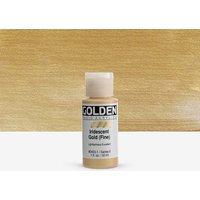 Golden : Fluid : Acrylic Paint : 30ml (1oz) : Gold Fine Iridescent